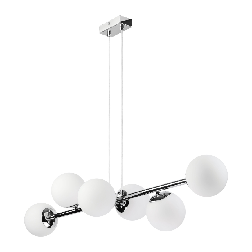 Brilagi - Pendellampa på vajer MALONY 6xE14/20W/230V blank krom