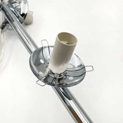 Brilagi - Pendellampa på vajer MALONY 6xE14/20W/230V blank krom