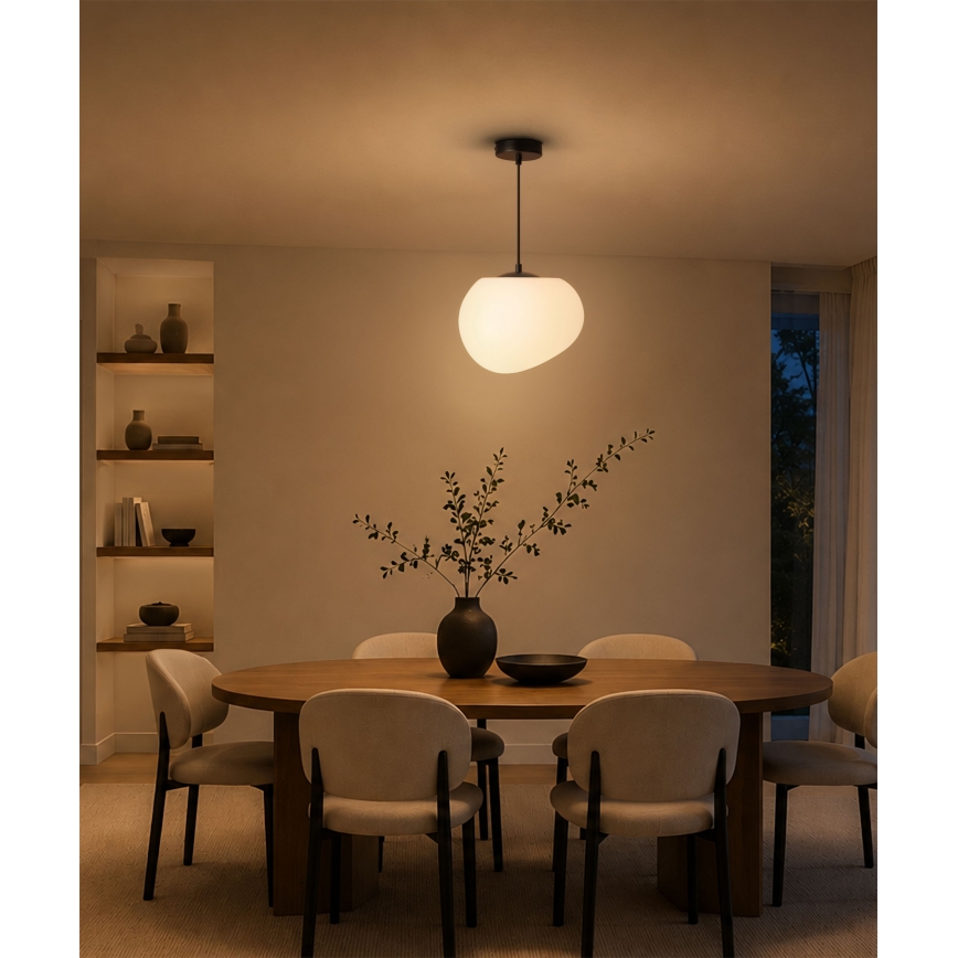 BRILAGI - Pendellampa på vajer PEBBLES 1xE27/40W/230V Ø 25 cm svart