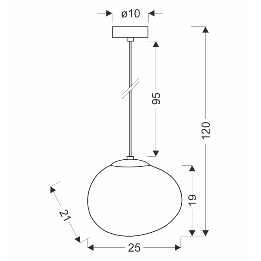 BRILAGI - Pendellampa på vajer PEBBLES 1xE27/40W/230V Ø 25 cm svart