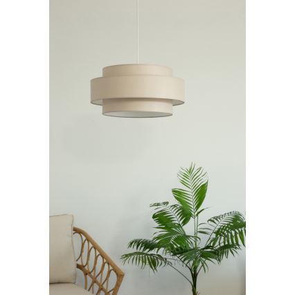 Brilagi - Pendellampa på vajer RESNA 1xE27/60W/230V Ø 40 cm beige