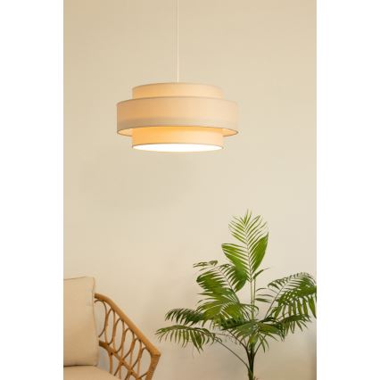 Brilagi - Pendellampa på vajer RESNA 1xE27/60W/230V Ø 40 cm beige