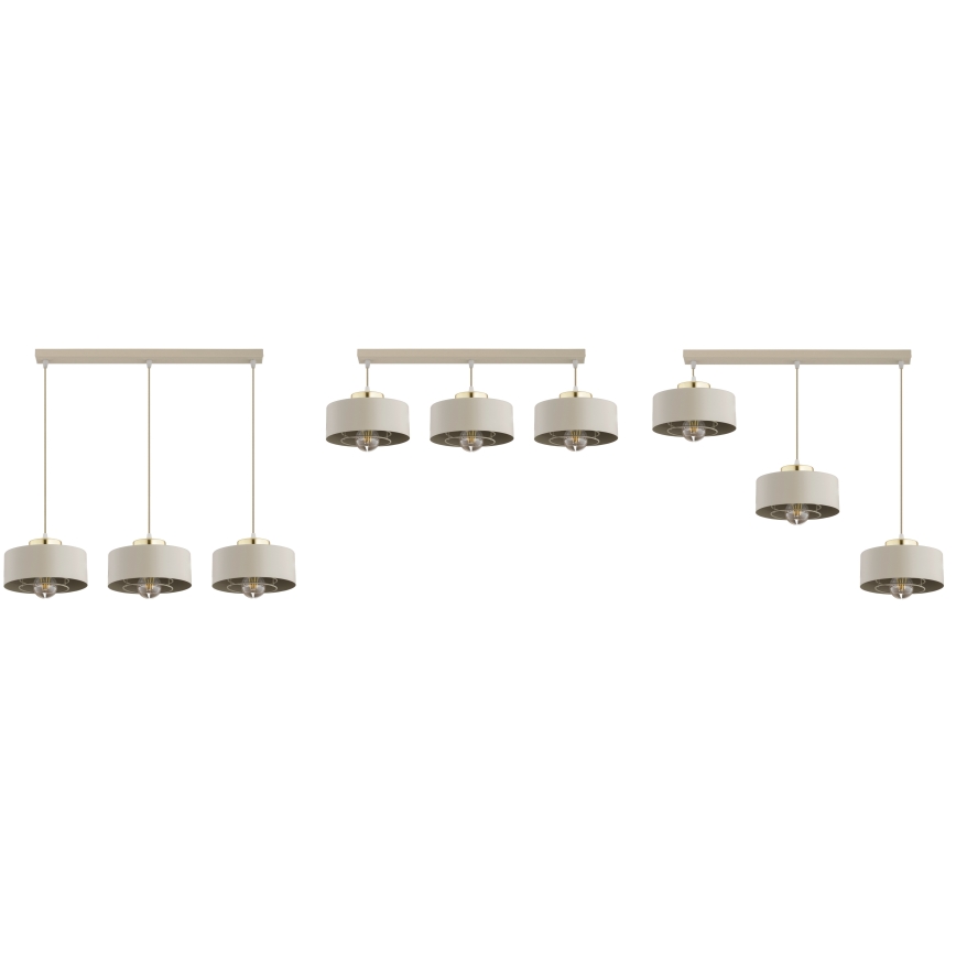 BRILAGI - Pendellampa på vajer SPRING 3xE27/60W/230V beige/guld