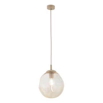 Brilagi - Pendellampa på vajer VULCANO 1xE27/15W/230V beige/rökbeige