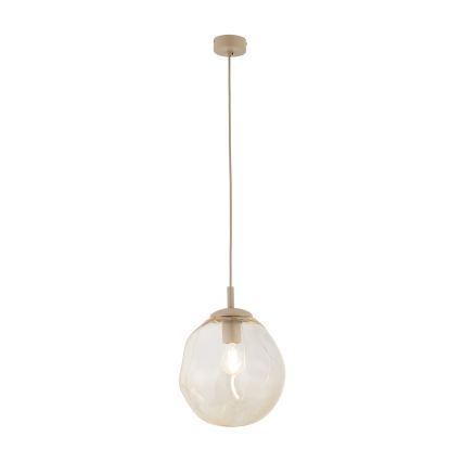 Brilagi - Pendellampa på vajer VULCANO 1xE27/15W/230V beige/rökbeige