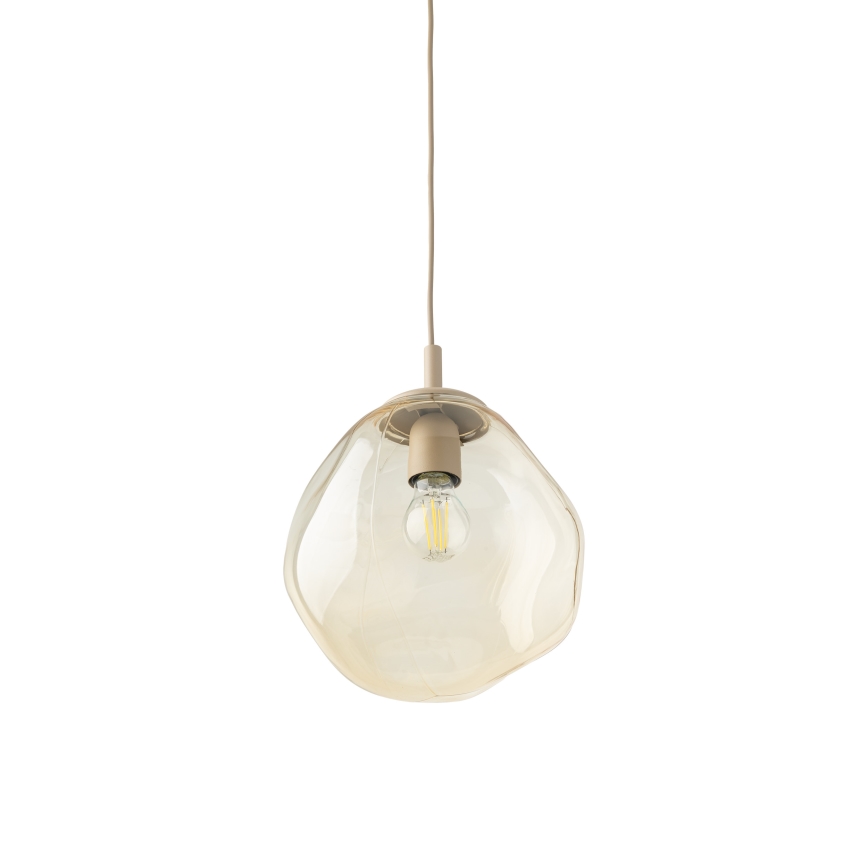 Brilagi - Pendellampa på vajer VULCANO 1xE27/15W/230V beige/rökbeige