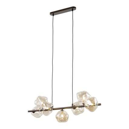 Brilagi - Pendellampa på vajer VULCANO 7xG9/8W/230V brun/rökbeige