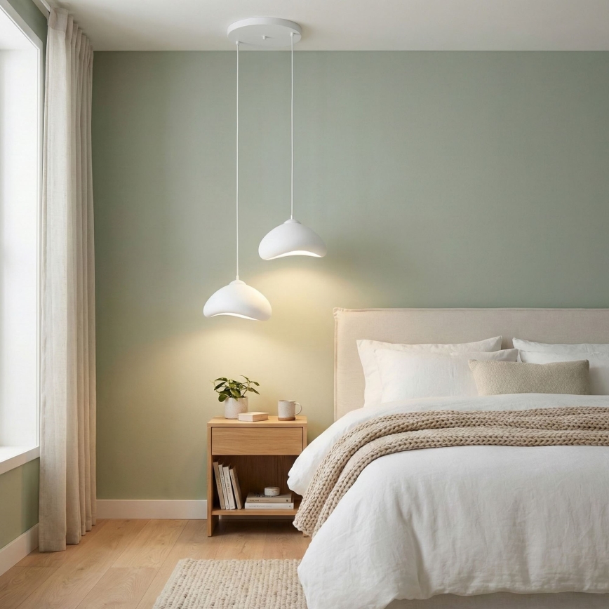 Brilagi - Pendellampa på vajer WABI SABI 2xE27/40W/230V Ø45 cm vit