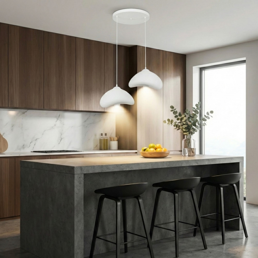 Brilagi - Pendellampa på vajer WABI SABI 2xE27/40W/230V Ø45 cm vit