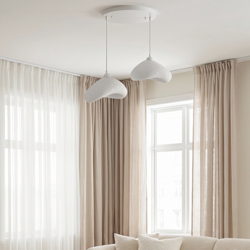 Brilagi - Pendellampa på vajer WABI SABI 2xE27/40W/230V Ø45 cm vit