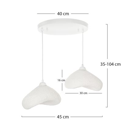 Brilagi - Pendellampa på vajer WABI SABI 2xE27/40W/230V Ø45 cm vit