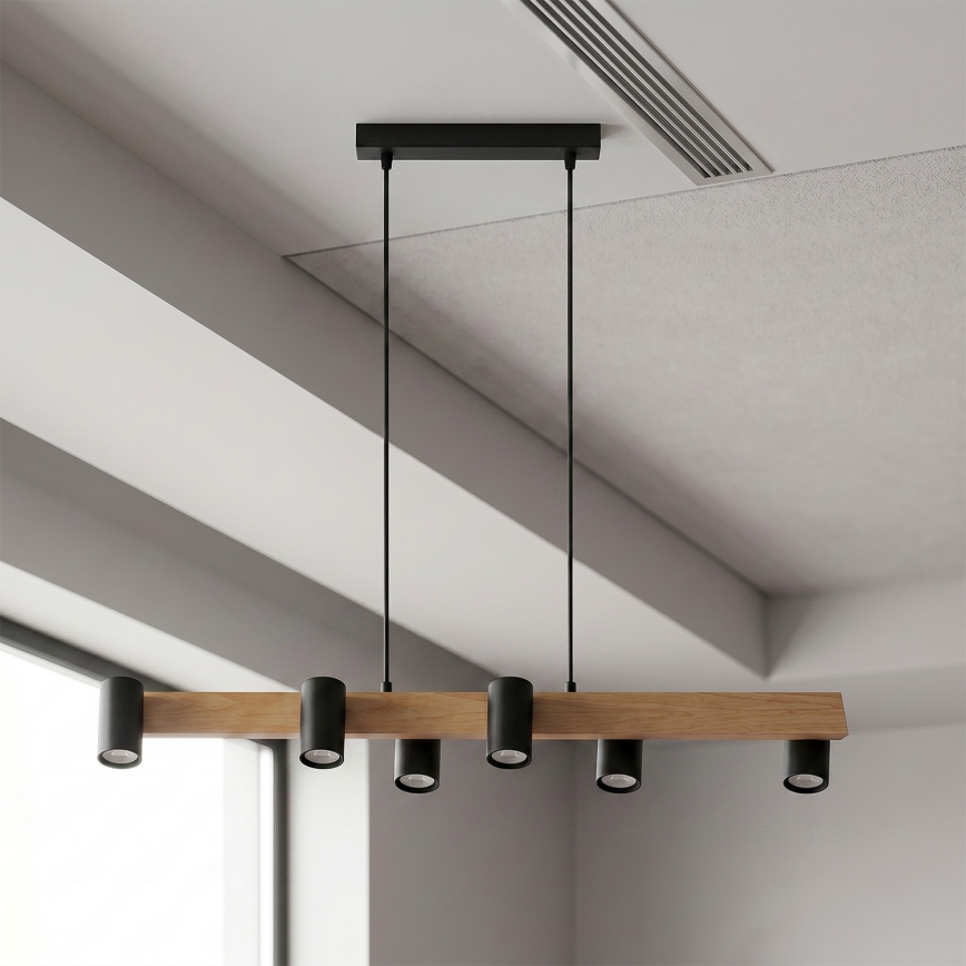 Brilagi - Pendellampa SELE 6xGU10/30W/230V svart/ekdekor