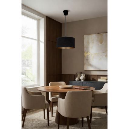 Brilagi - Pendellampa VELVET med kabel 1xE27/60W/230V Ø 40 cm svart/guld