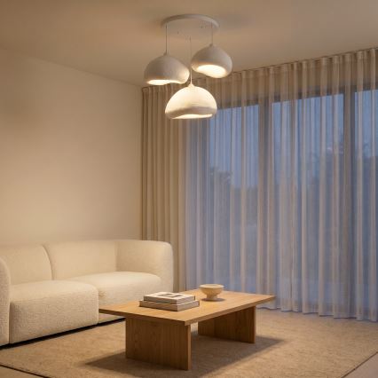 Brilagi - Pendellampa WABI SABI med kabel 3xE27/40W/230V Ø 82 cm vit