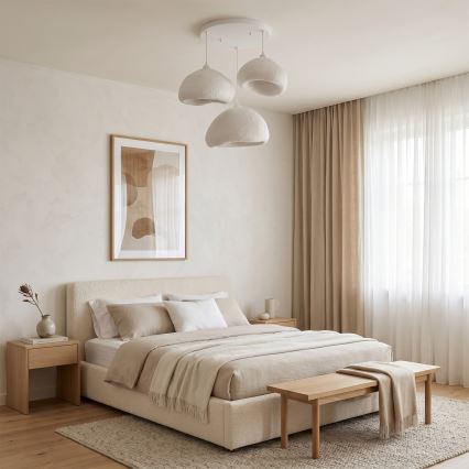 Brilagi - Pendellampa WABI SABI med kabel 3xE27/40W/230V Ø 82 cm vit