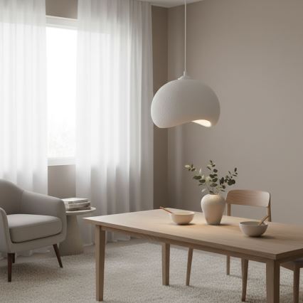 Brilagi - Pendellampa WABI SABI på sladd 1xE27/40W/230V, Ø 34 cm, vit