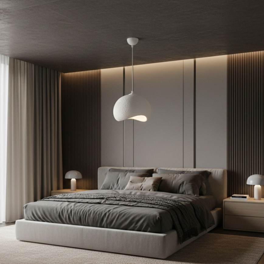 Brilagi - Pendellampa WABI SABI på sladd 1xE27/40W/230V, Ø 34 cm, vit