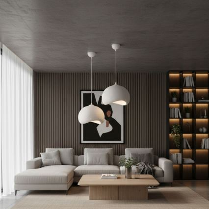 Brilagi - Pendellampa WABI SABI på sladd 1xE27/40W/230V, Ø 34 cm, vit