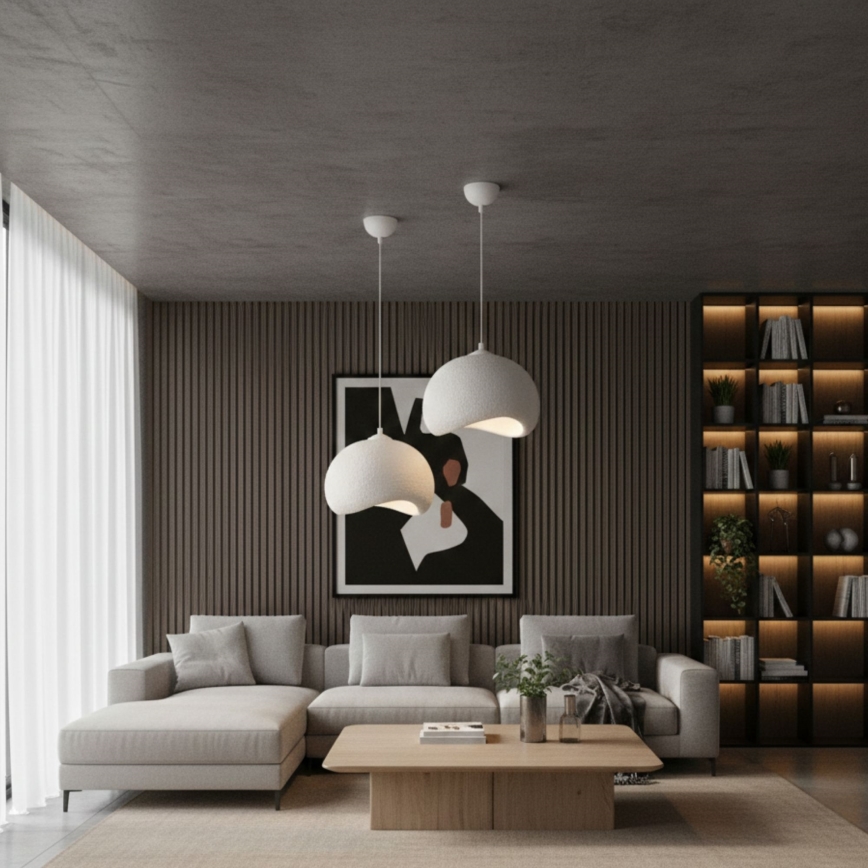 Brilagi - Pendellampa WABI SABI på sladd 1xE27/40W/230V, Ø 34 cm, vit