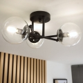 Brilagi - Plafond MALIVA 3xE14/15W/230V svart/klarglas