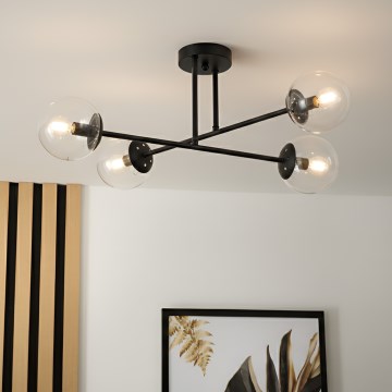 Brilagi - Plafond MALIVA 4xE14/15W/230V svart/klar