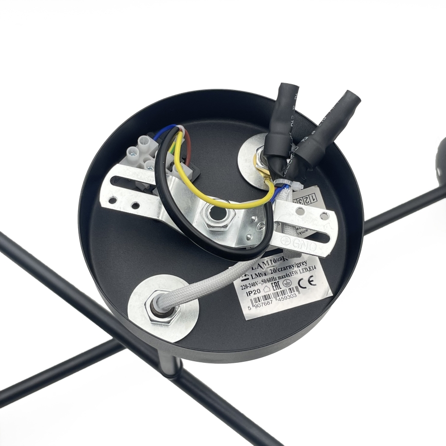 Brilagi - Plafond MALIVA 4xE14/15W/230V svart/klar