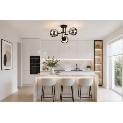BRILAGI - Plafondlampa DIOR 3xE27/60W/230V svart/rökgrå