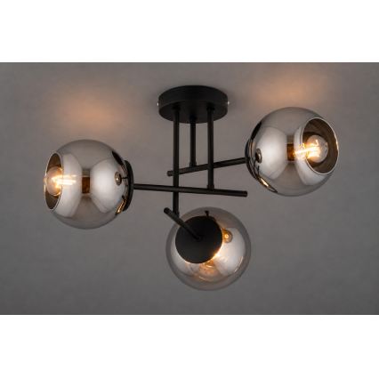 BRILAGI - Plafondlampa DIOR 3xE27/60W/230V svart/rökgrå