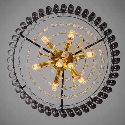 BRILAGI - Plafondlampa ECLIPSE 9xE14/10W/230V Ø 58 cm guld/svart