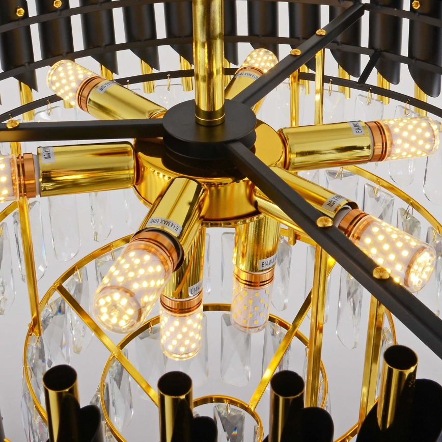 BRILAGI - Plafondlampa ECLIPSE 9xE14/10W/230V Ø 58 cm guld/svart