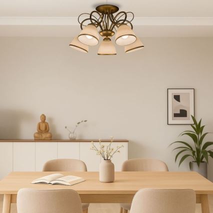 Brilagi - Plafondlampa FRED 5xE27/60W/230V Ø59 cm guld