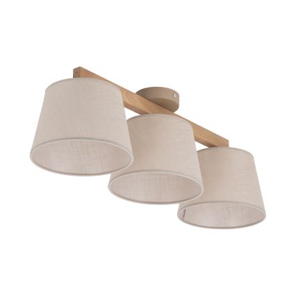 Brilagi - Plafondlampa LATTE SABIA 3xE27/15W/230V furu/beige