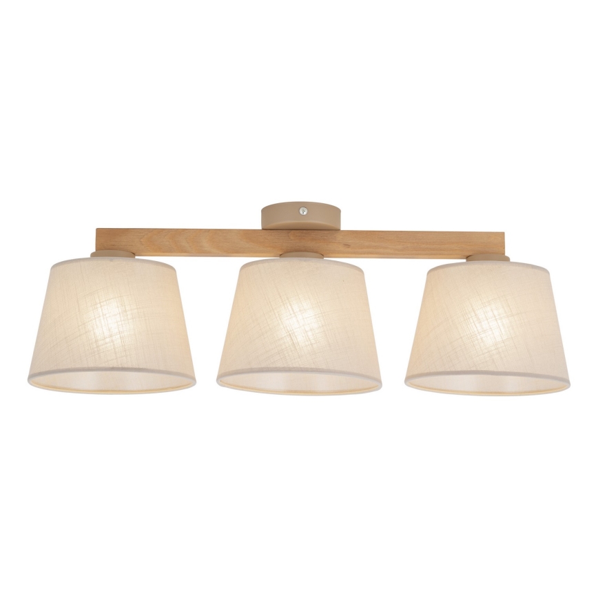 Brilagi - Plafondlampa LATTE SABIA 3xE27/15W/230V furu/beige