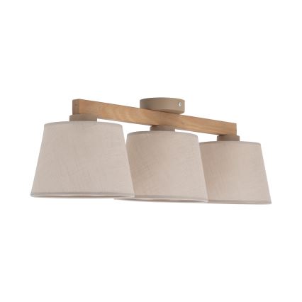Brilagi - Plafondlampa LATTE SABIA 3xE27/15W/230V furu/beige