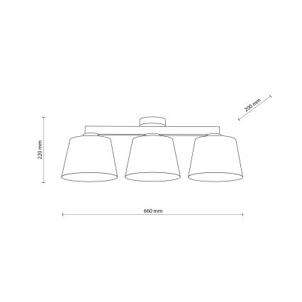 Brilagi - Plafondlampa LATTE SABIA 3xE27/15W/230V furu/beige