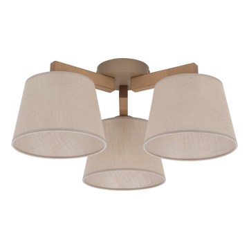 Brilagi - Plafondlampa LATTE SABIA 3xE27/15W/230V furu/beige