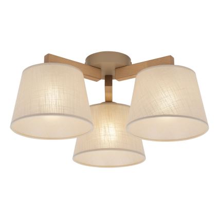 Brilagi - Plafondlampa LATTE SABIA 3xE27/15W/230V furu/beige