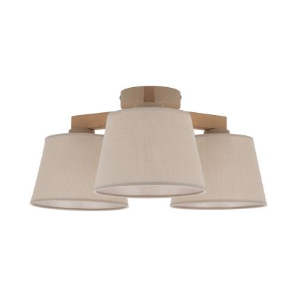Brilagi - Plafondlampa LATTE SABIA 3xE27/15W/230V furu/beige