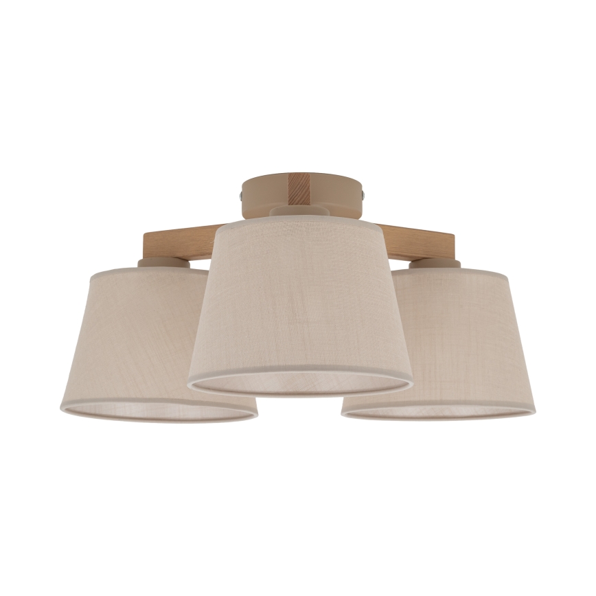 Brilagi - Plafondlampa LATTE SABIA 3xE27/15W/230V furu/beige