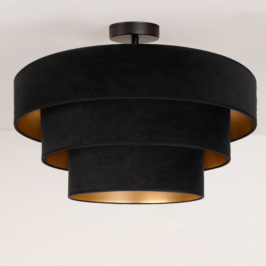 Brilagi - Plafondlampa LUNETA 1x E27/60W/230V Ø 40 cm svart/guld