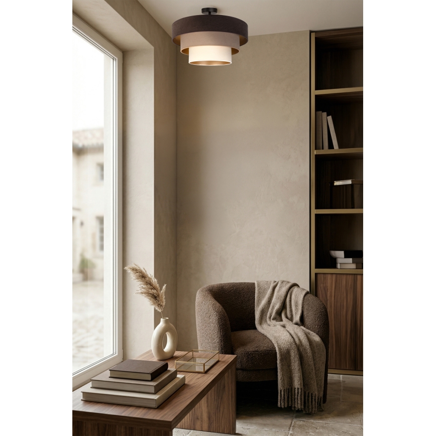 Brilagi - Plafondlampa LUNETA 1xE27/60W/230V Ø 40 cm brun/beige/krämfärgad
