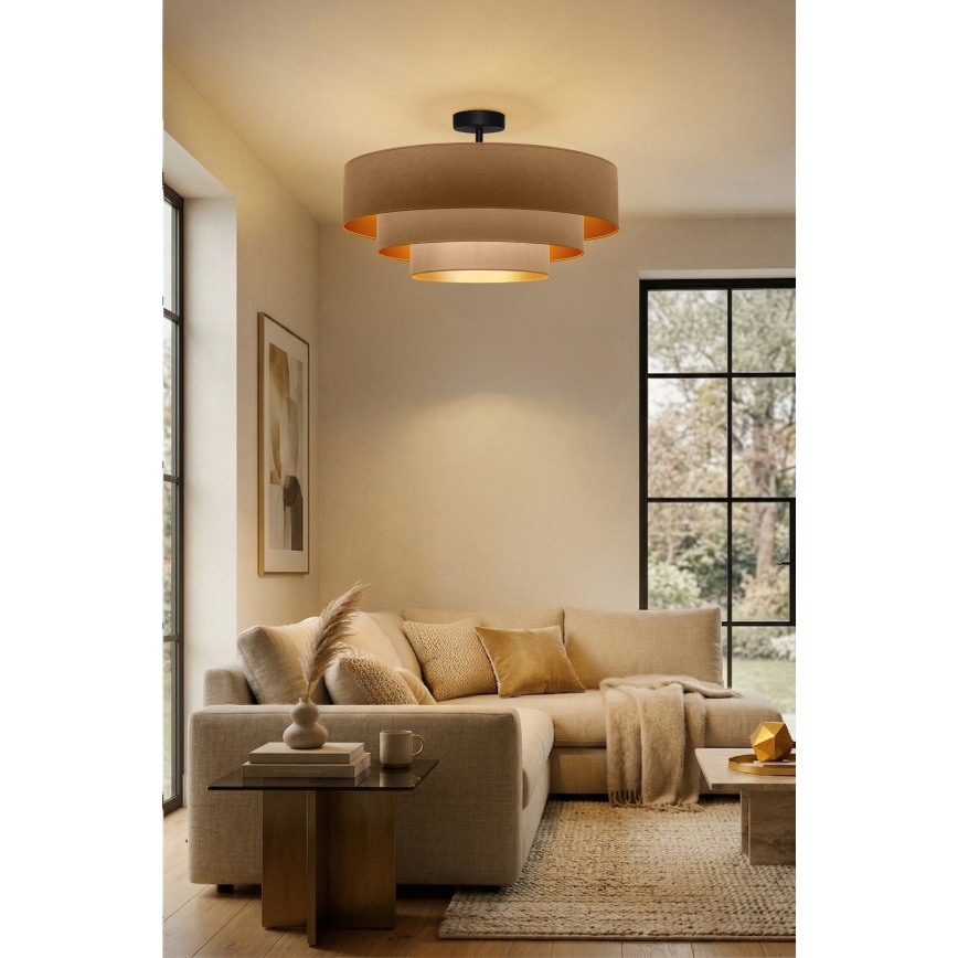 Brilagi - Plafondlampa LUNETA 3xE27/60W/230V Ø 80 cm beige/guld