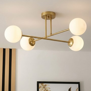 Brilagi - Plafondlampa MALIVA 4xE14/15W/230V guld/vit