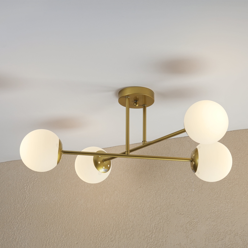 Brilagi - Plafondlampa MALIVA 4xE14/15W/230V guld/vit