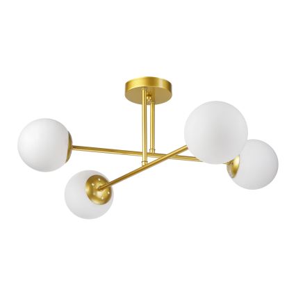 Brilagi - Plafondlampa MALIVA 4xE14/15W/230V guld/vit
