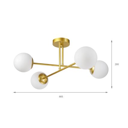 Brilagi - Plafondlampa MALIVA 4xE14/15W/230V guld/vit