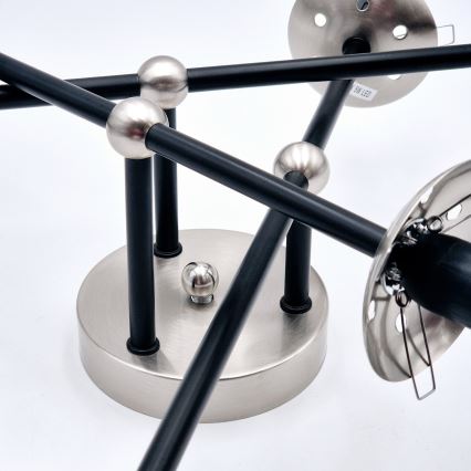 Brilagi - Plafondlampa MALIVA 6xE14/15W/230V matt krom/rökfärgad