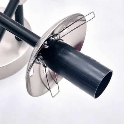 Brilagi - Plafondlampa MALIVA 6xE14/15W/230V matt krom/rökfärgad