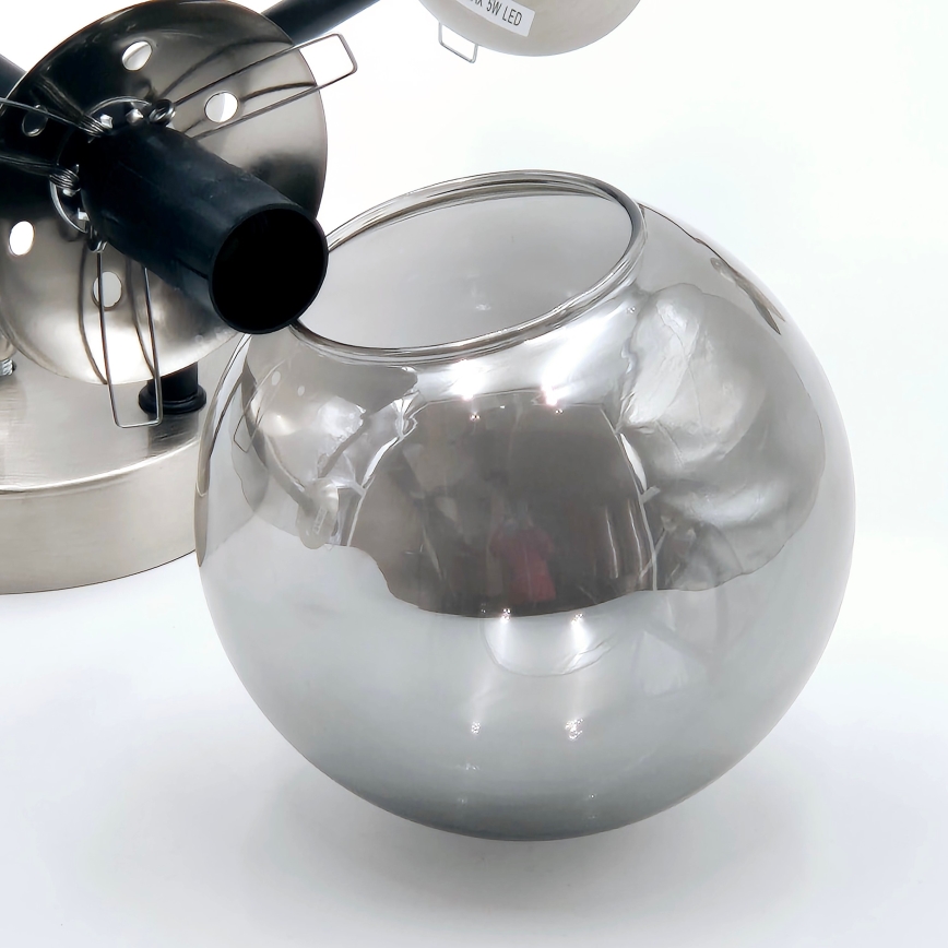 Brilagi - Plafondlampa MALIVA 6xE14/15W/230V matt krom/rökfärgad