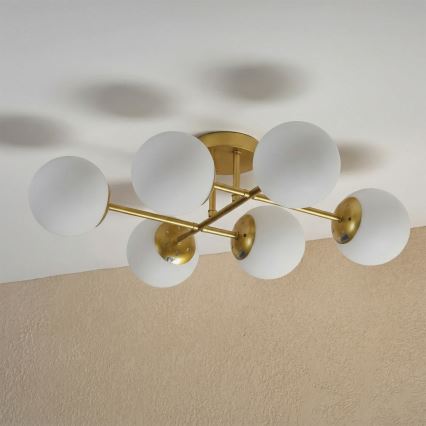 Brilagi - Plafondlampa MALONY 6xE14/20W/230V guld
